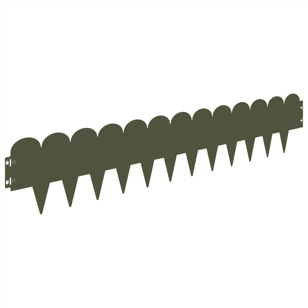 Bordure de pelouse 20 pc 103 x 20 cm acier vert olive