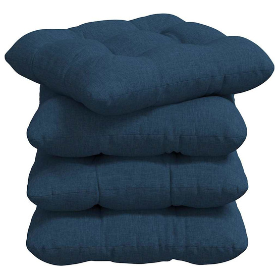 Coussins de siège 4 pcs bleu 45 x 45 x 12 cm tissu