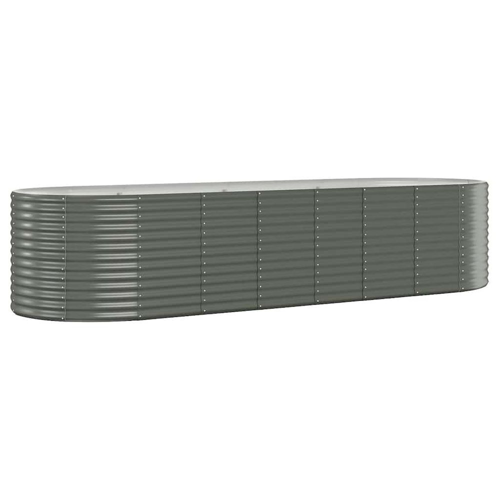 Lit surélevé de jardin acier galvanisé 322x100x68cm gris