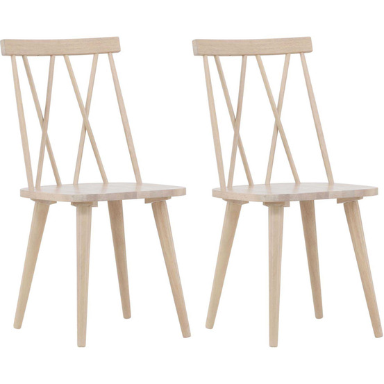 Chaise en bois d'hévéa mariette (lot de 2)