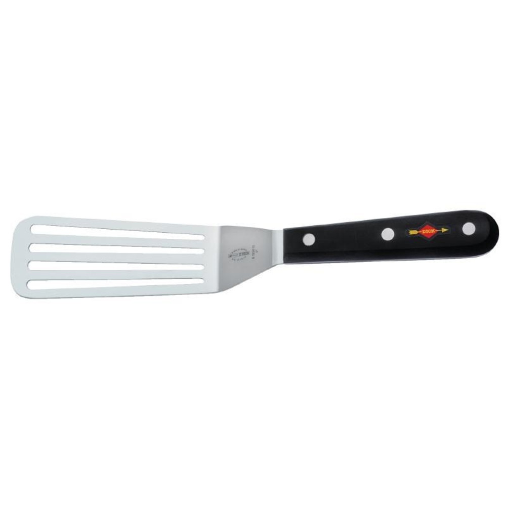 Spatule professionnelle coudée ajourée inox dick - 130 mm