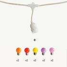 Guirlande guinguette java e27 - 10 ampoules g45 couleurs chaudes - 5m - prolongeable
