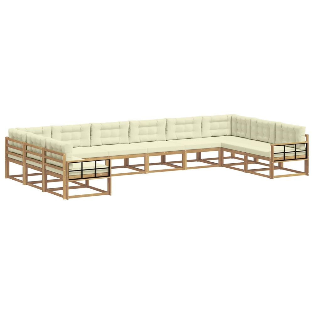 Ensemble de canapés d'extérieur 10 pc blanc et crème