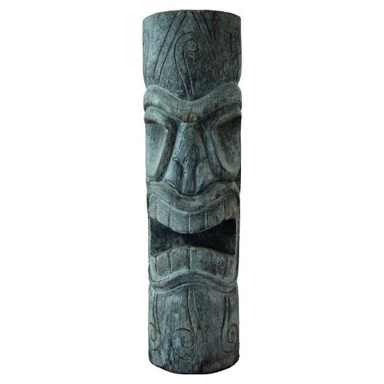 Statue tiki totem mauri cendré 100 cm - gris 100 cm