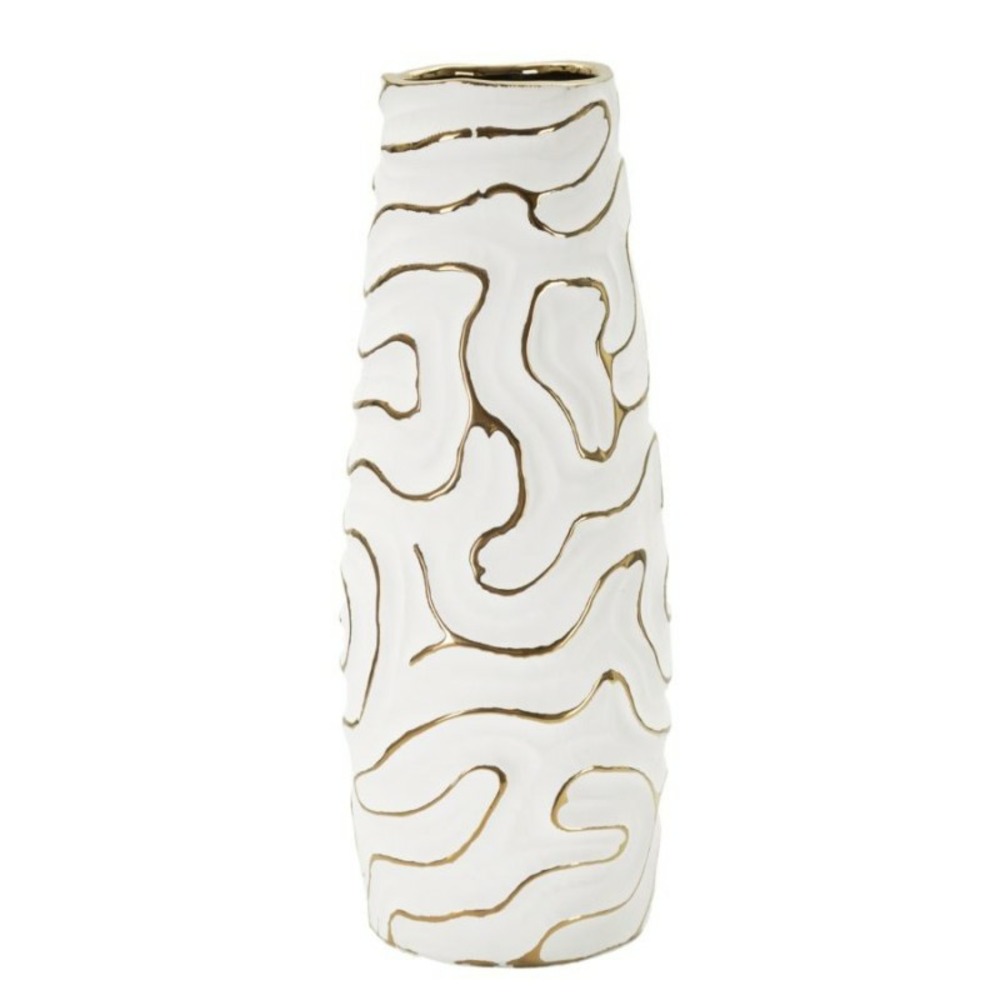 Vase en céramique blanche 14.5x39.5 cm