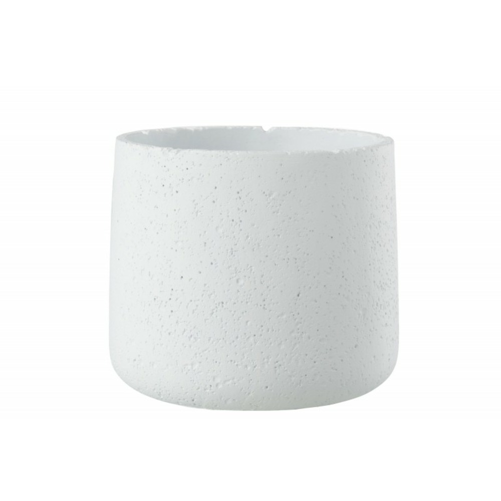 Cache pot en céramique blanc 19x19x17 cm