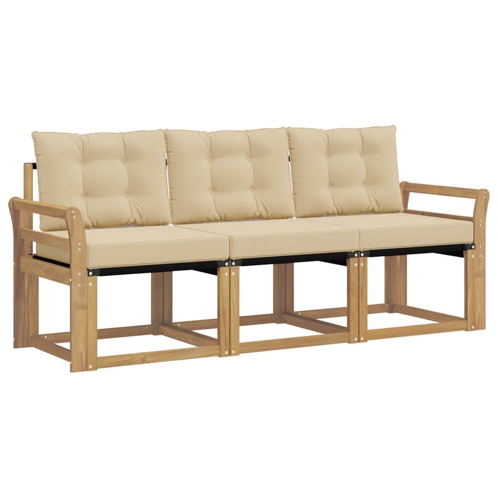 Ensemble de canapés d'extérieur 3 pc blanc et beige
