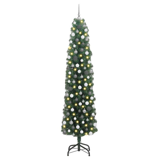 Sapin de noël artificiel vert 210 cm pvc et acier et plastique