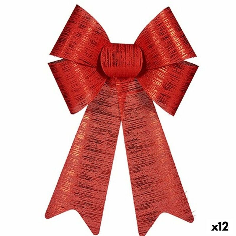 Lien décorations de noël rouge pvc 26 x 34 x 5 cm (12 unités)
