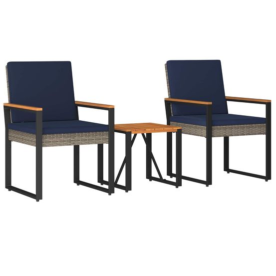 Ensemble de meubles d'extérieur 3 pc gris et bleu marine