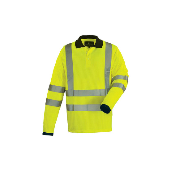 Polo yard manches longues hi viz poly coton jaune fluo tl coverguard 7yapyl