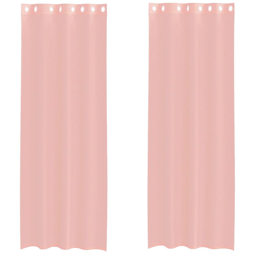Rideaux en voile avec œillets 2 pcs rose 140x260 cm
