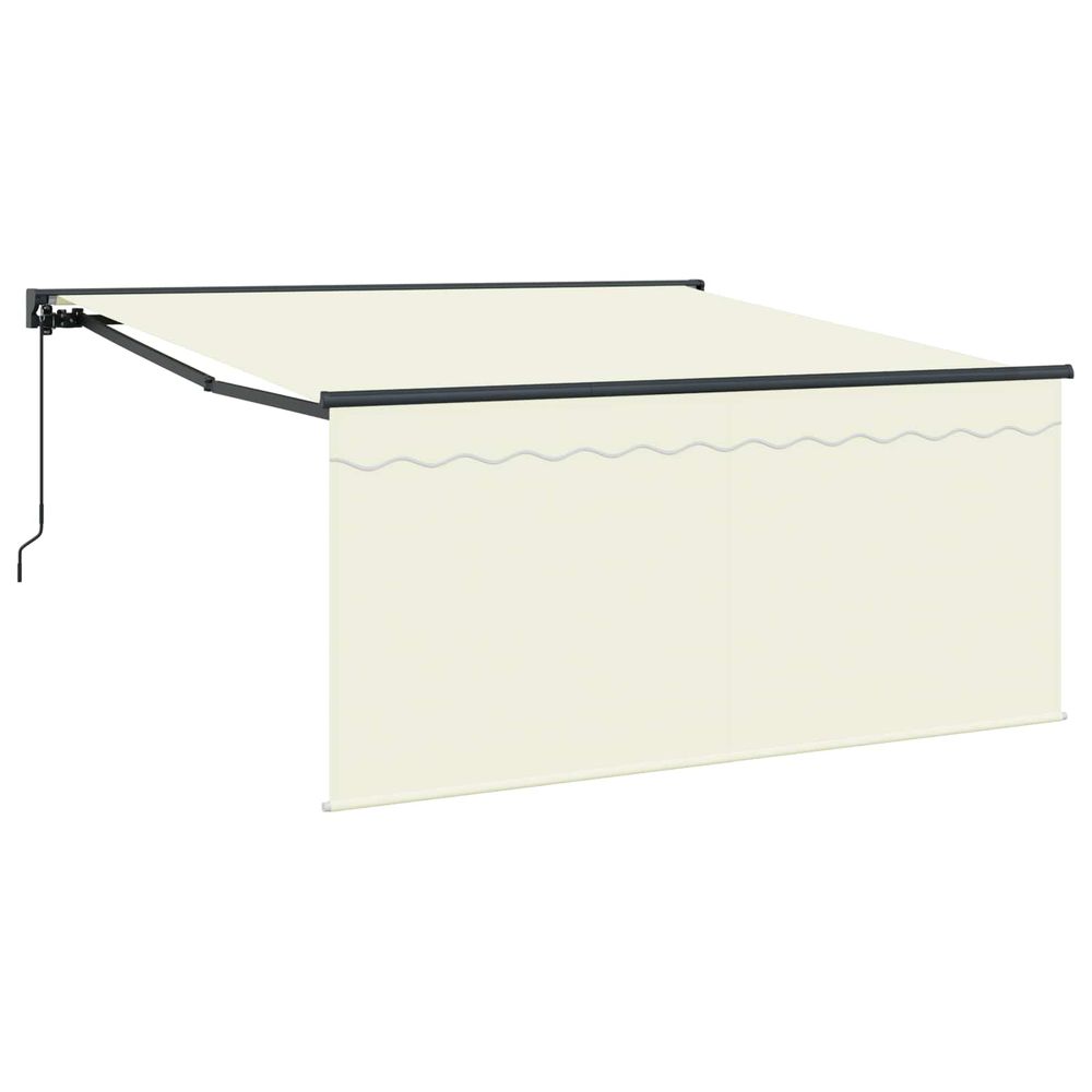 Auvent rétractable crème 350 x 250 cm polyester et aluminium
