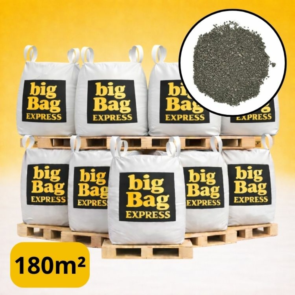 Pack 9 x big bag de +/- 1,5t ≃ 180m² sable lavé gris ø 0/4 mm - livraison premium