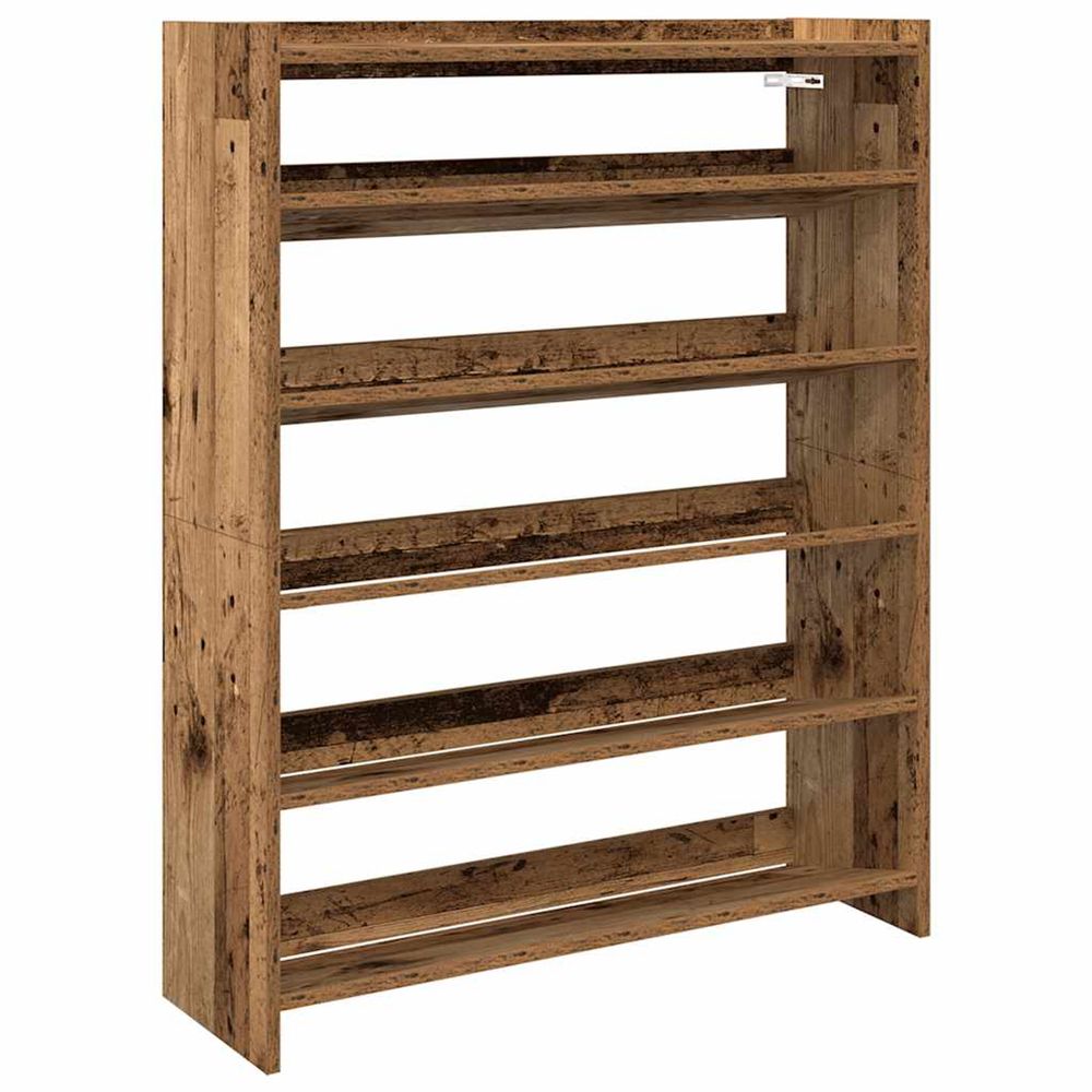Étagère à chaussures vieux bois 80x25x100 cm bois d'ingénierie