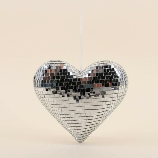 Coeur à facettes miroir 20x17cm