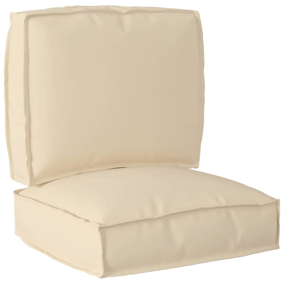 Set de coussins de palette tissu oxford beige 50 x 50 x 12 cm