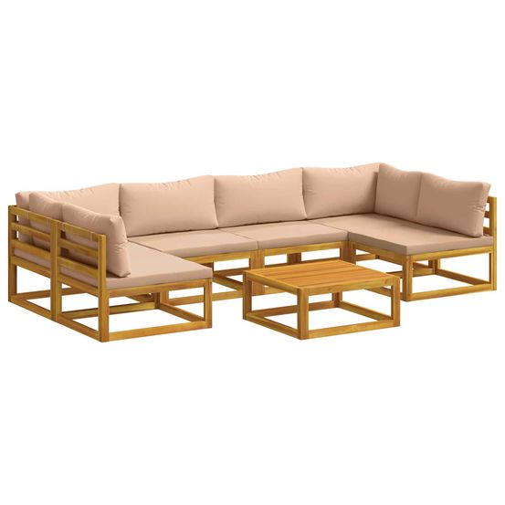 Ensemble de canapés 7 pc naturel bois d'acacia massif