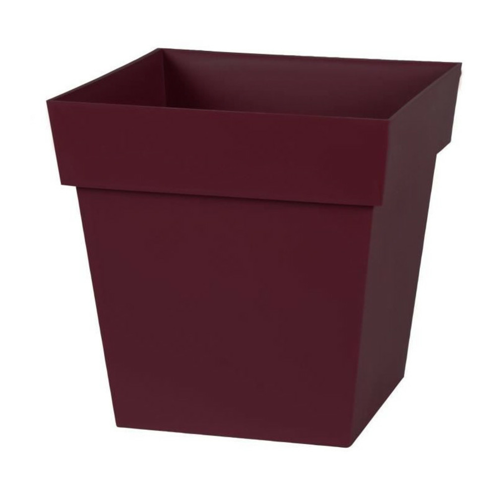 Eda pot de fleur carré toscane 32 cm - volume 22 l - 32 x 32 x 32 cm - rouge bourgogne