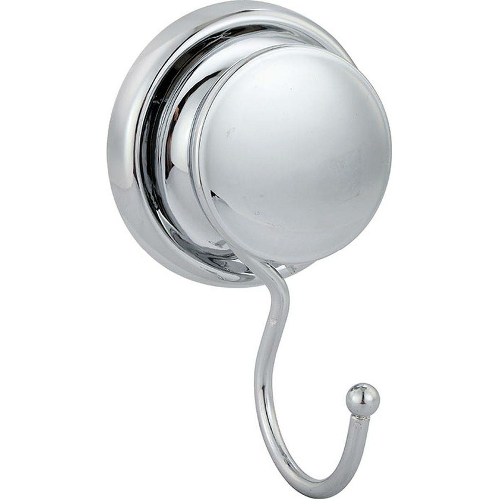 Crochet metal sur ventouses - chrome