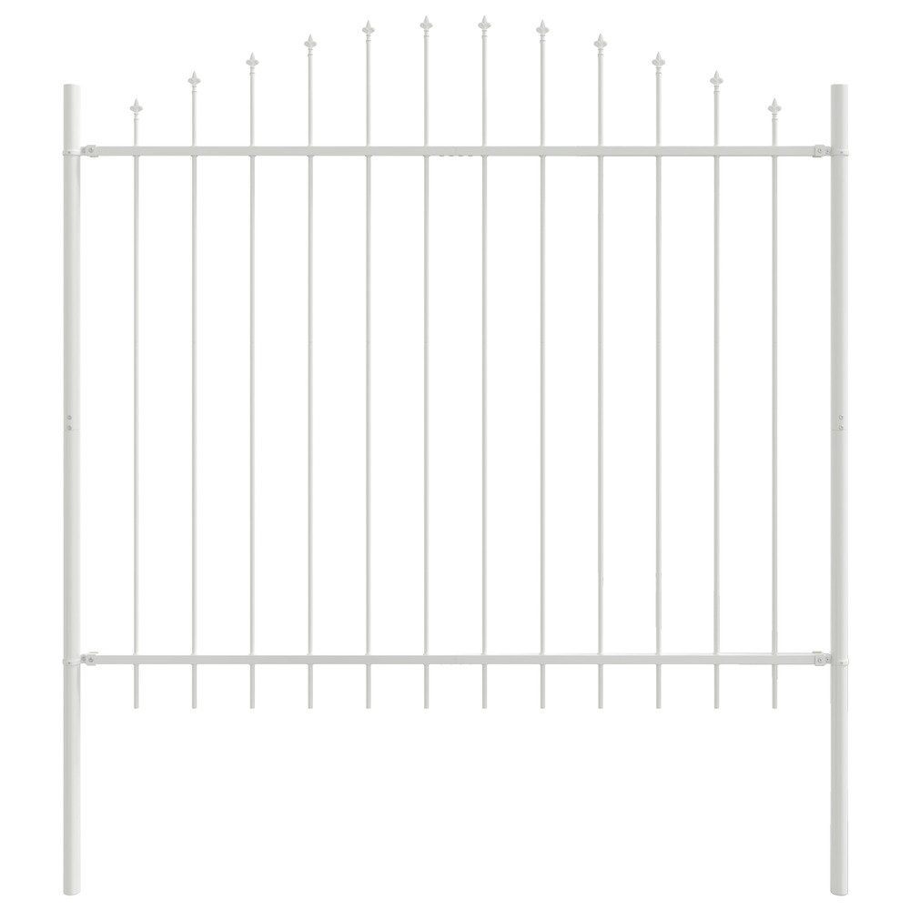 Clôture de jardin avec un dessus en arceau blanc, 1,7x1,5 m en acier