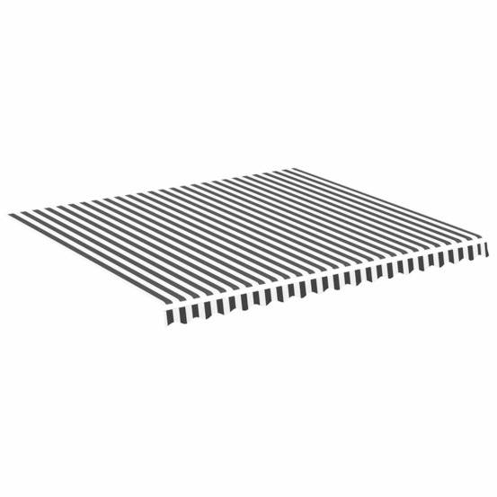 Tissu de remplacement pour auvent anthracite et blanc 4x3,5 m