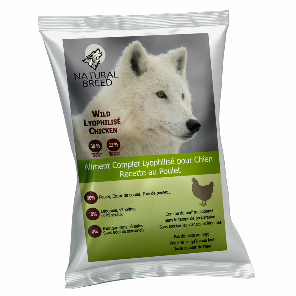 Lyophilisé chicken (poulet) - Alimentation lyophilisée pour chien adulte toutes races, sans céréales, faible en glucides - 250 g