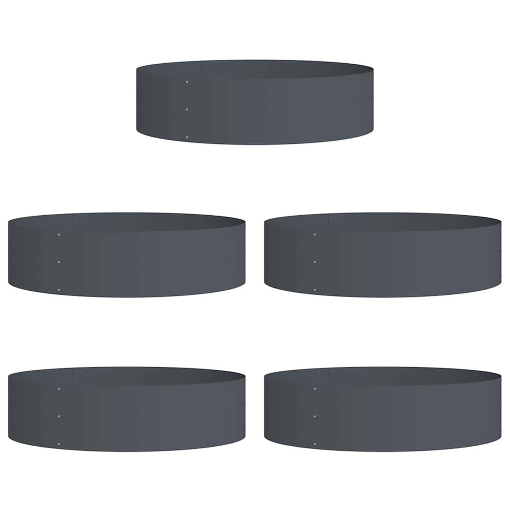 Cache-pot de jardin 5 pcs anthracite 80 x 80 x 20 cm