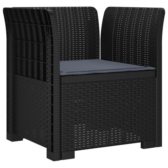 Fauteuil 1 place avec coussin look rotin pp anthracite