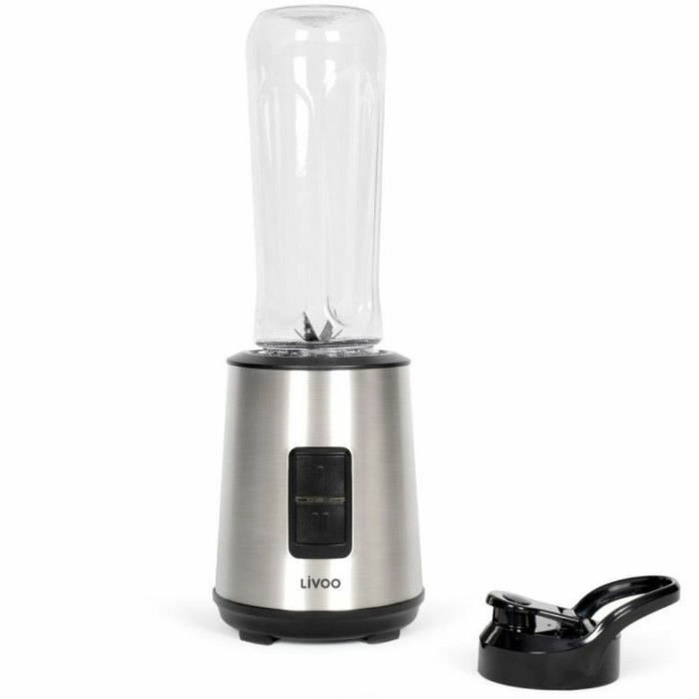 Mini blender 300 w - bouteille 600 ml - 2 vitesses - inox / noir