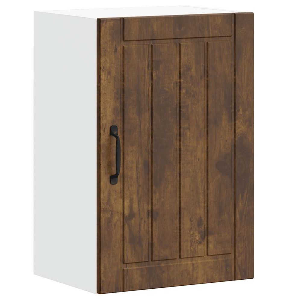 Armoire murale de cuisine lucca chêne fumé bois ingénierie