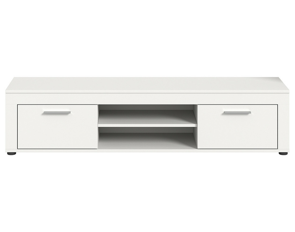 Stafford - meuble tv - blanc - 2 portes et 2 niches - 160 cm