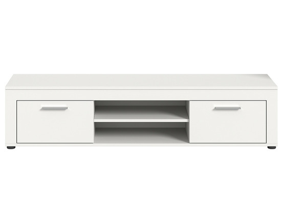 Stafford - meuble tv - blanc - 2 portes et 2 niches - 160 cm