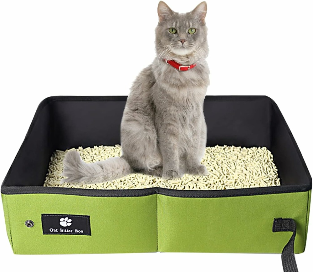 Bac à litière pour chat pliable 45 x 35cm vert