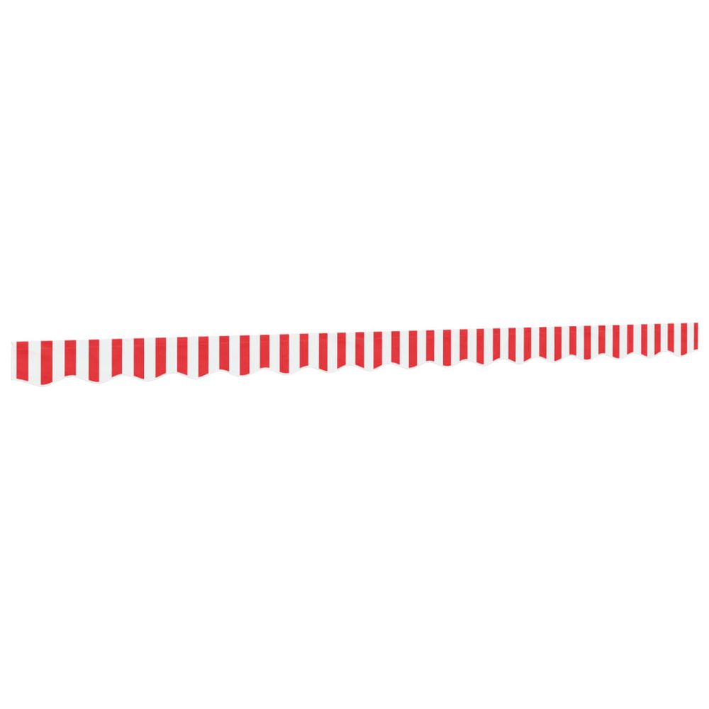 Tissu de remplacement de cantonnière d’auvent rouge blanc 400 cm