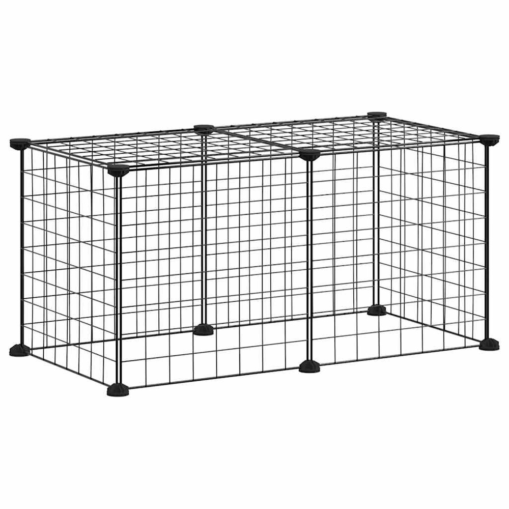 Cage animaux de compagnie à 8 panneaux 35 x 35 cm acier noir