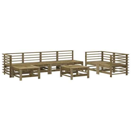 Salon de jardin 8 pcs bois de pin imprégné