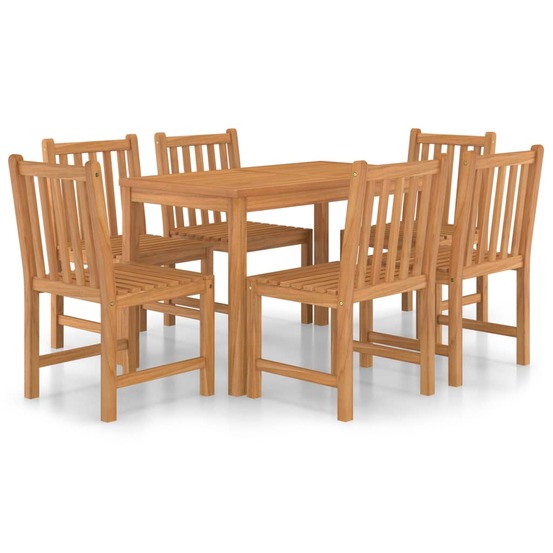 Ensemble de salle à manger de jardin 7 pièces 120 x 70 cm en bois de teck massif