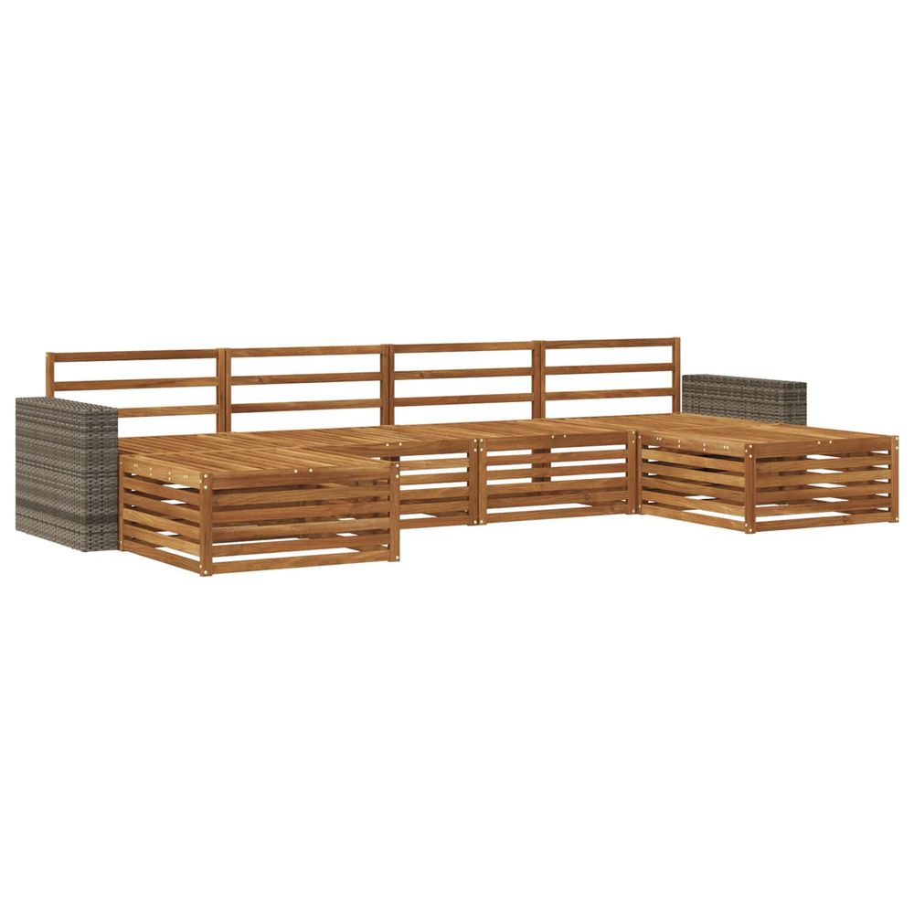 Ensemble de canapés d'extérieur 6 pc bois d'acacia massif