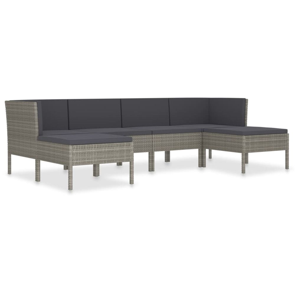 Salon de jardin 6 pcs avec coussins
