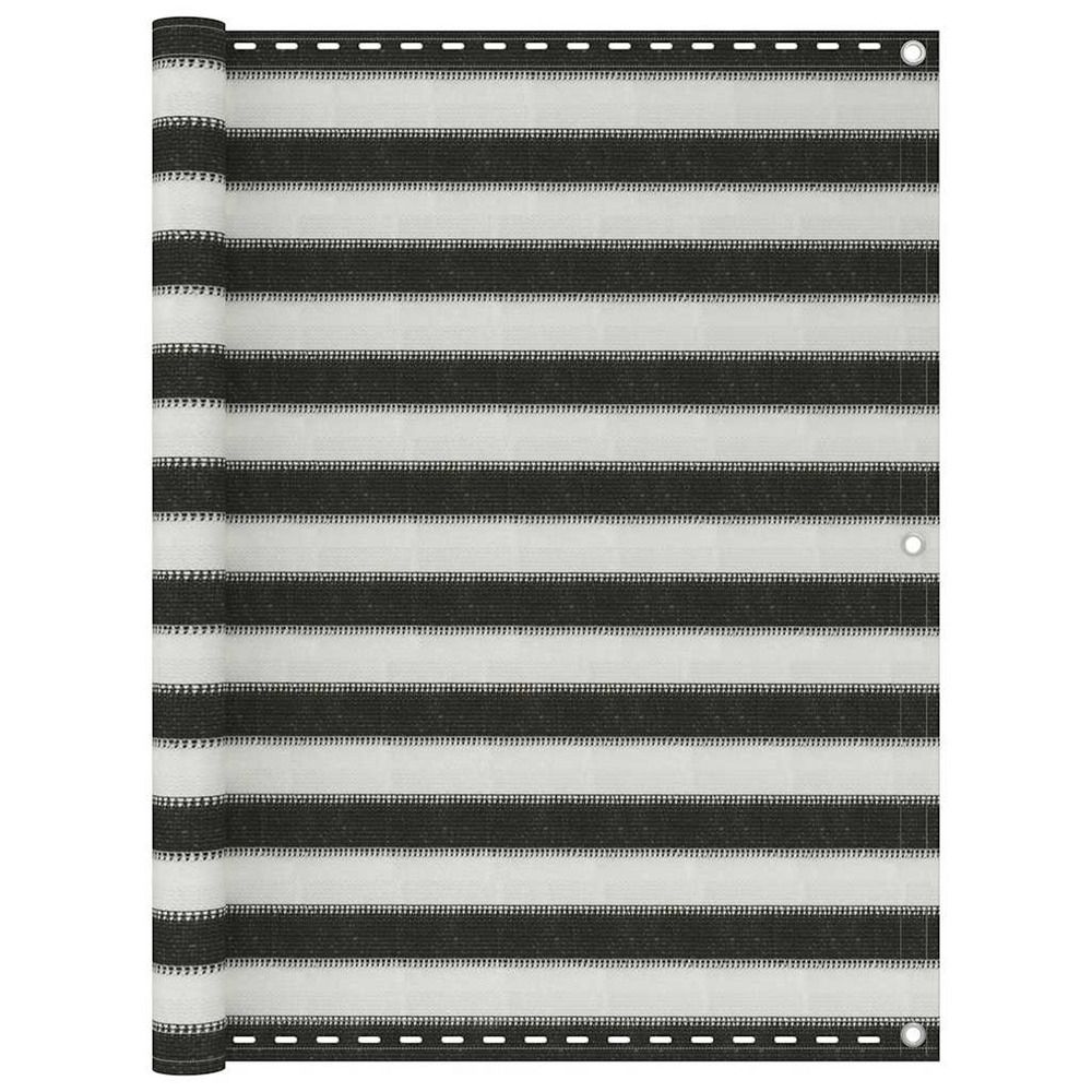 Écran de balcon pehd 120x500 cm anthracite et blanc