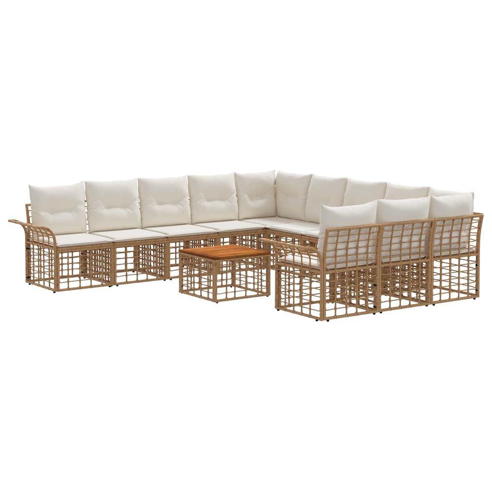 Ensemble de canapés d'extérieur 12 pc blanc naturel et crème