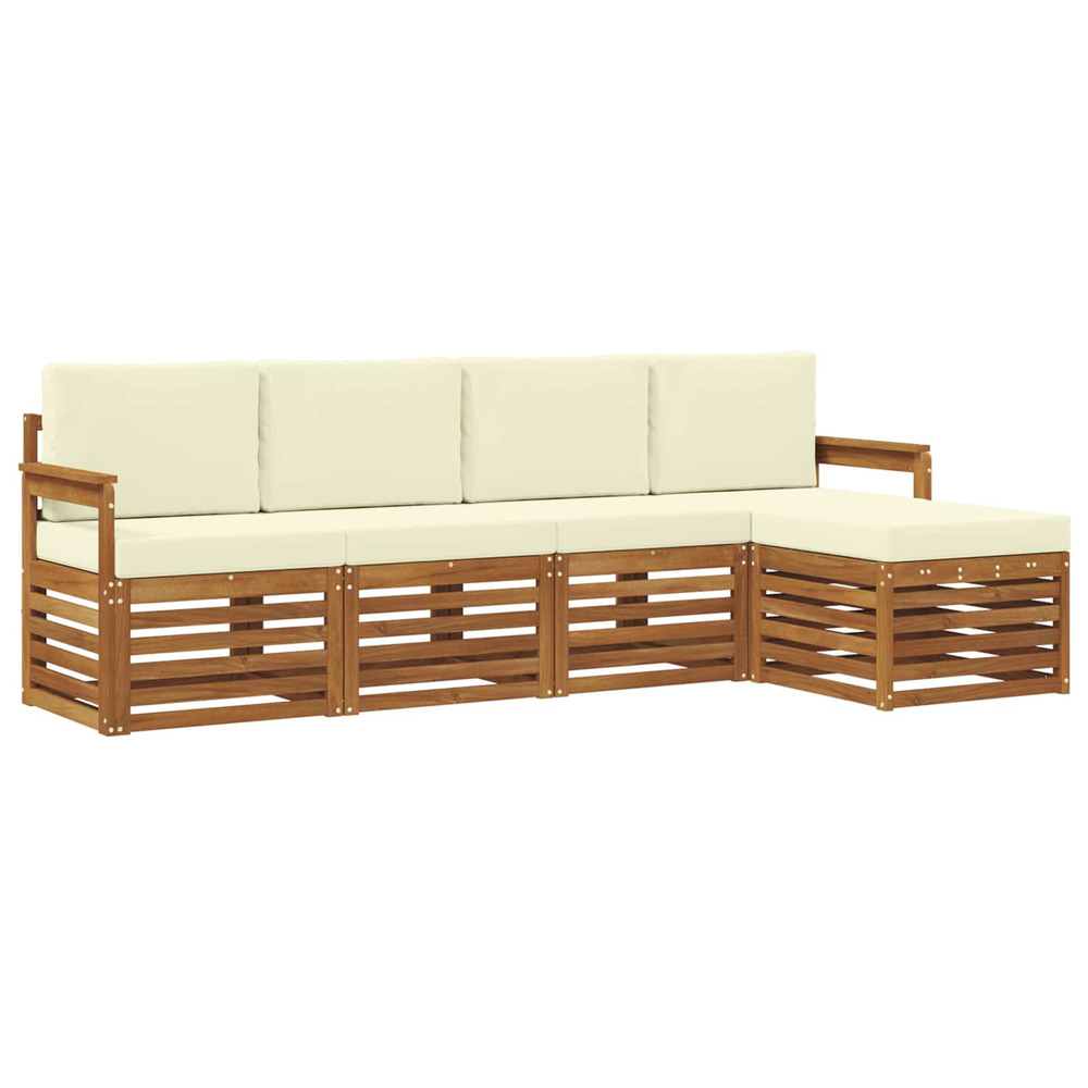 Ensembles de canapés avec coussin 5 pcs naturel et crème