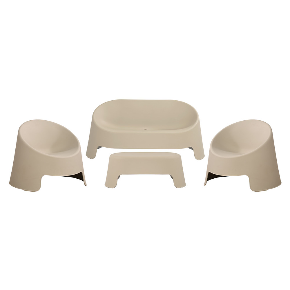 Table basse de jardin en résine gris barbara