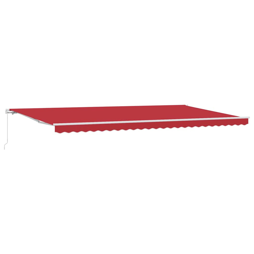 Auvent rétractable rouge 600 × 300 cm polyester et aluminium