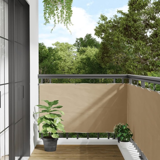 Écran de balcon beige 75x500 cm tissu oxford