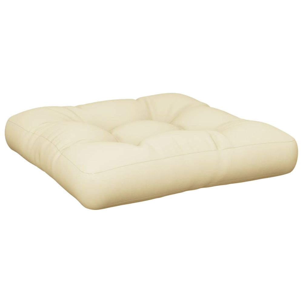 Coussin de palette crème 58x58x10 cm tissu