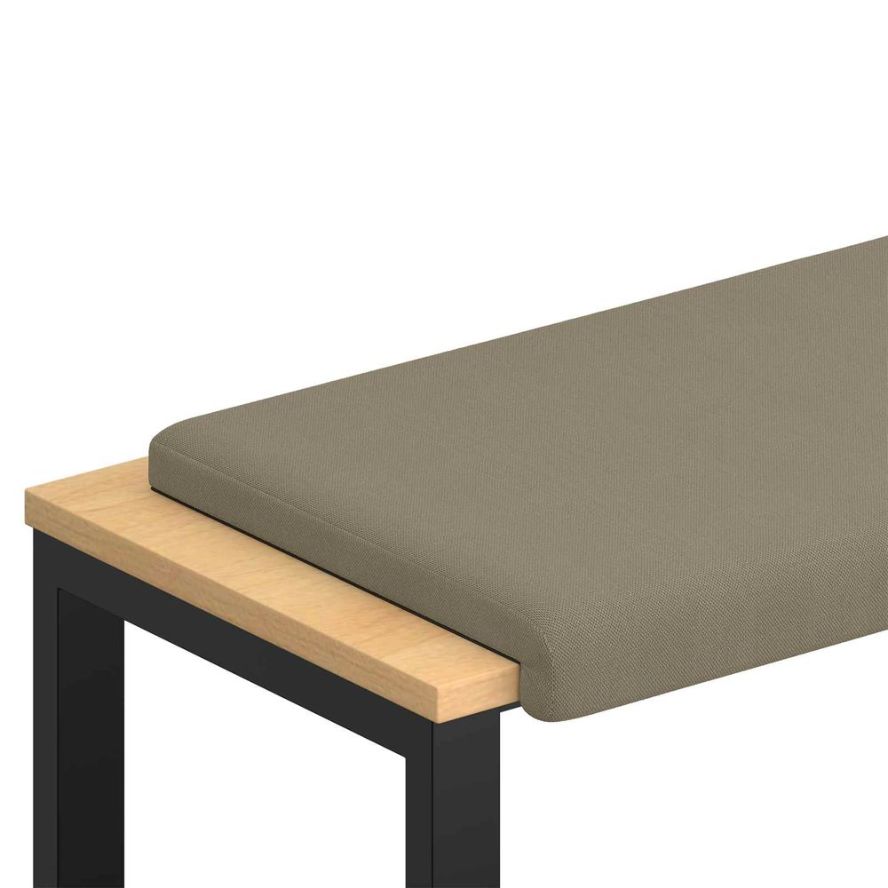 Coussin de banc velours texturé kaki profondeur 35 cm
