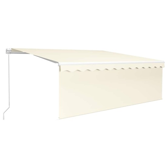 Auvent manuel rétractable avec store et led 4x3 m crème