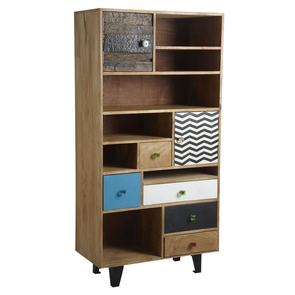 Bibliothèque originale en manguier